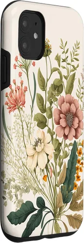 Vista 3 de Funda para iPhone 11 con diseño floral botánico vintage