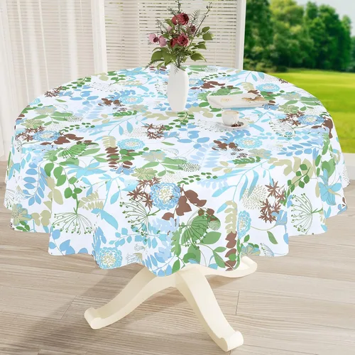 Vista 44 de misaya Mantel rectangular de vinilo impermeable, mantel lavable con reverso de franela, mantel de plástico para cena, picnic, interior y exterior