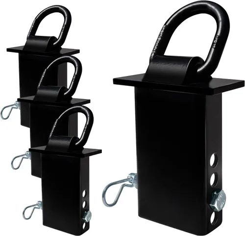 Vista 7 de 4 piezas anclajes de amarre de anillo en D de bolsillo de estaca ajustable resistente con pasador de enganche de 1/2 pulgada aptos para camiones