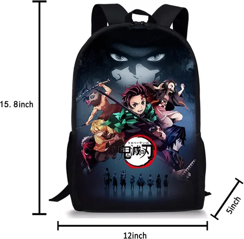 Vista 3 de KXQWB Mochila diaria de viaje con bolsa de almuerzo juego de 3 piezas mochila de anime negrodorado team gold talla única
