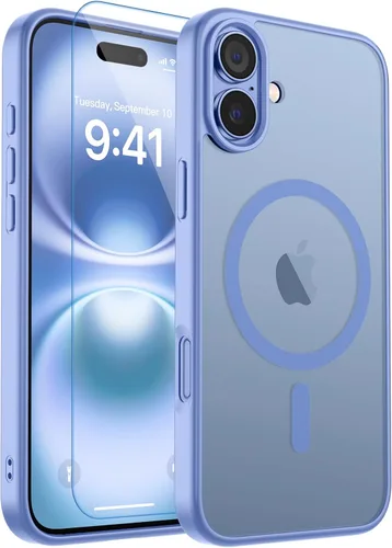 Vista 318 de zapica Funda magnética para iPhone Air, con protector de pantalla de vidrio templado, compatible con MagSafe, translúcida mate, a prueba de golpes