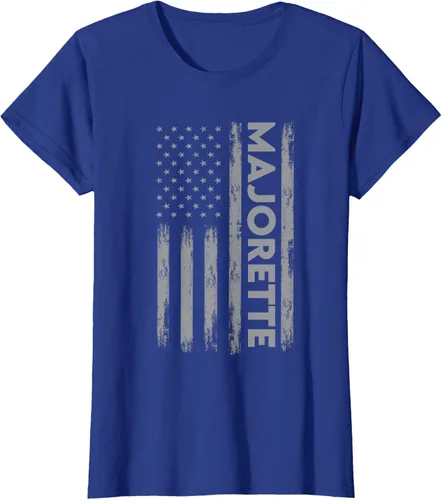 Vista 8 de Great Majorette - Camiseta de bastón giratorio con diseño de bandera de Estados Unidos, Negro, S
