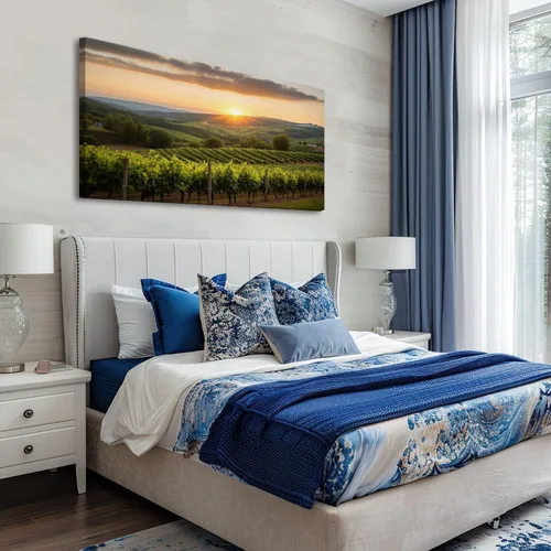 Vista 2 de Lienzo decorativo de 20 x 40 pulgadas, arte de pared de viñedo, paisaje, toscana, Italia, naturaleza, desierto, fotografía, cuadros enmarcados