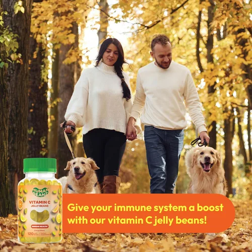 Vista 5 de Human Beanz Gomitas de gelatina de vitamina C para adultos, suplementos dietéticos de apoyo inmunológico, vegetariano, 120 granos de gelatina Citrus