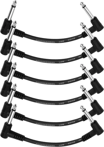 Vista 8 de Donner - Cables de conexión para pedales de efecto de guitarra de 6 pulgadas, negro, paquete de 3