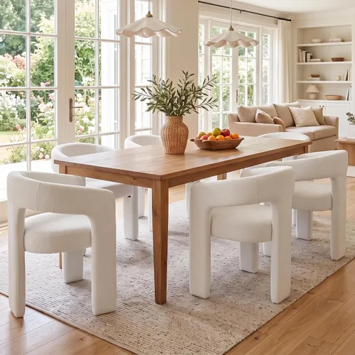 Vista 36 de Silla de Comedor Moderna de Chenille Tipo Barril Tapizada en Tela para Comedor con Brazo, Cómoda Silla Auxiliar de Acento para Cocina/Sala de Beige