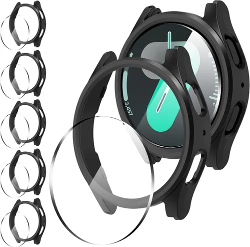 Vista 10 de Suoman 5+5 Pack para Samsung Galaxy Watch 7/8 Ultra 47mm (2024/2025) Estuche, Protector de pantalla de vidrio templado 9H + Funda protectora de PC