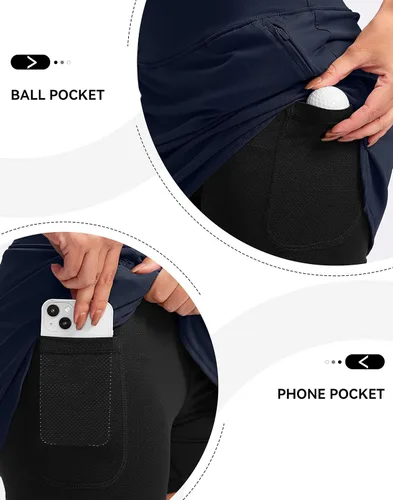 Vista 3 de G Gradual Faldas de golf para mujer, con bolsillos con cremallera, cintura alta, faldas para tenis, atletismo, entrenamiento, casual, verano