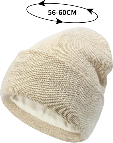 Vista 4 de Urban Virgin Paquete de 4 sombreros de invierno para mujer, suaves y elásticos, de punto, para hombre, lindo sombrero con forro polar