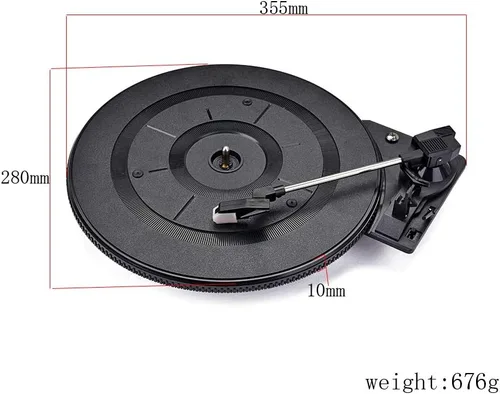 Vista 2 de Tocadiscos de vinilo vintage Lp con lápiz capacitivo fonógrafo para accesorios de audio y video