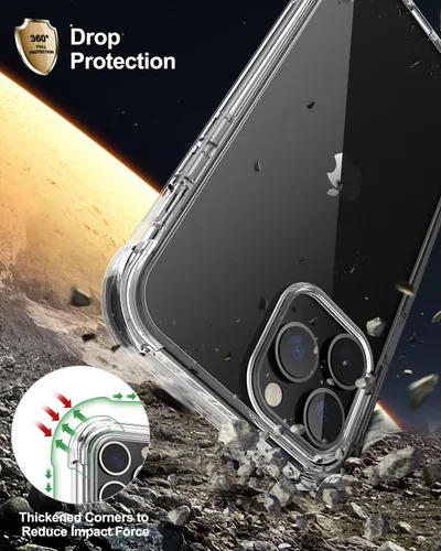 Vista 5 de SURITCH Funda transparente para iPhone 13 Pro Max, [protector de pantalla antiespía integrado] Funda rígida a prueba de golpes de 360°