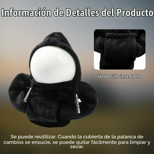 Vista 3 de Ziciner Funda para palanca de cambios de coche, diseño de suéter a la moda, protector de cambios suave universal, accesorios de decoración