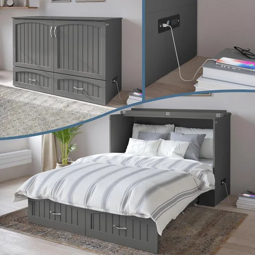 Vista 20 de AFI, Southampton Murphy - Baúl de cama Queen con colchón y cajón de 6 pulgadas, color gris