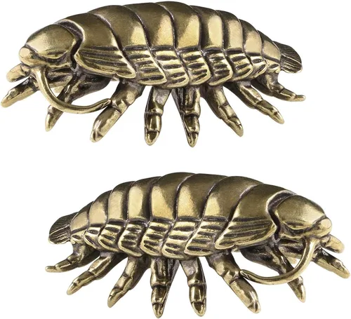 Vista 8 de 2 piezas de estatua de pez, escultura de metal sólido, mini estatuilla de animales de latón para decoración de escritorio en casa, oficina, jardín