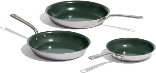Vista 12 de Made In Utensilios de cocina CeramiClad 2.0 - Sartén antiadherente de 10 pulgadas (mango inoxidable), revestimiento de acero inoxidable de 5 capas