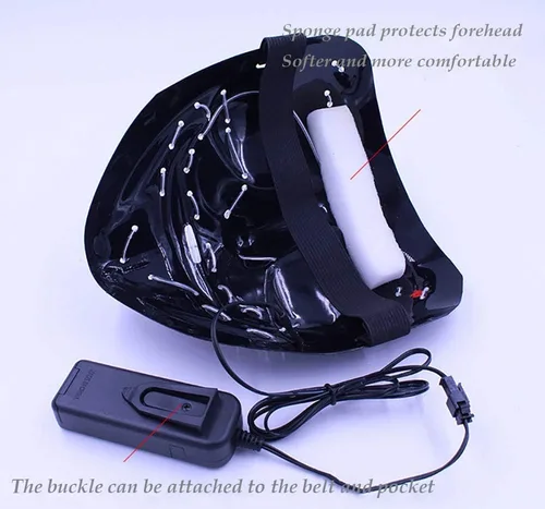 Vista 7 de Máscara LED aterradora de Halloween, máscara de purga iluminada para festival, fiesta de cosplay