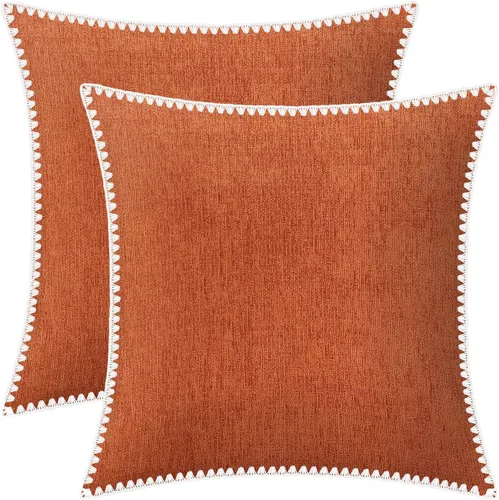 Vista 26 de BRAWARM Fundas de almohada 40x40 cm - Paquete de 2 fundas de almohada de chenilla negra, fundas de almohada de chenilla suave teñida sólida