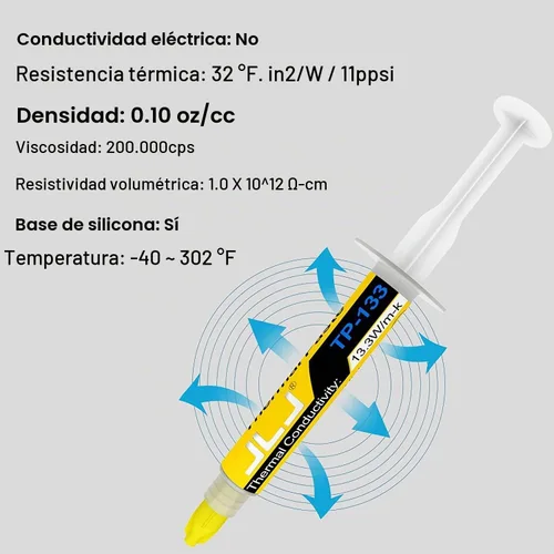 Vista 2 de JLJ Pasta térmica 0.11 oz compuesto a base de carbono para CPU, GPU, IC