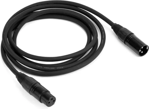 Vista 8 de MFL. Cable DMX flexible de 6.5 pies, señal de 3 pines, XLR macho a hembra, cable para iluminación de escenario, luces de DJ, 22 AWG, impedancia