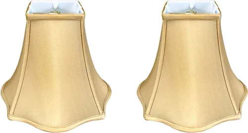 Vista 23 de Royal Designs, Inc. Serie Regal, pantalla de lámpara de campana cuadrada elegante, 4 x 10 x 8.5 pulgadas, Oro Antiguo