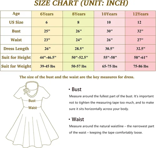 Vista 5 de Tao-Ge Vestido vintage de lunares para niñas, vestidos de fiesta retro de los años 50, vestido de fiesta con vuelo, talla 6-12 con collar