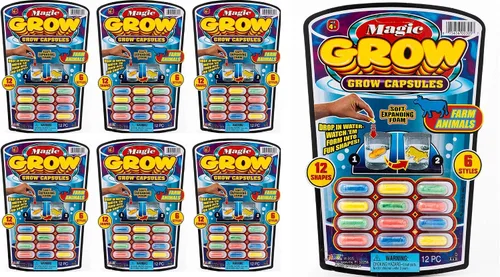 Vista 9 de JA-RU Magic Grow Cápsulas para niños (paquete de 2, 24 cápsulas surtidas) Juguetes de cultivo de agua, criaturas marinas de espuma, dinosaurios