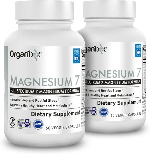 Vista 11 de Suplemento de magnesio Organixx, cápsulas naturales de magnesio para apoyo del sueño, recuperación muscular, con vitamina B6 y citrato y glicinato