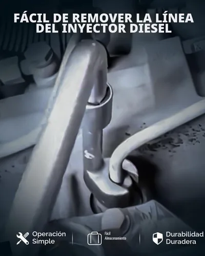 Vista 3 de DPTOOL Juego de llaves de tubo de línea de inyector diésel, 6 piezas, 12 puntos, tipo L, juego de enchufes de línea de combustible de 0.472 in