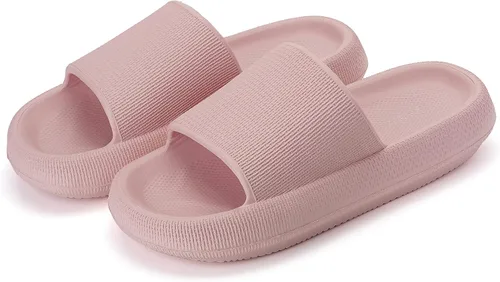 Vista 2 de Joomra - Sandalias acolchadas tipo pantuflas para mujeres y hombres antideslizantes de secado rápido sandalias para baño con suela gruesa