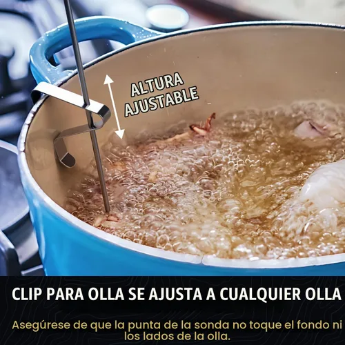 Vista 5 de Termómetro de caramelo con clip para olla - Termómetro de aceite para freír profundo para freír y fabricación de velas - Negro