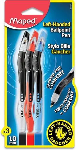 Vista 7 de Maped - Bolígrafo Visio de secado rápido para zurdos - Innovador (negro) - 2 paquetes de 1 Smudge-Resistant Quick Dry Technology - Ergonomic