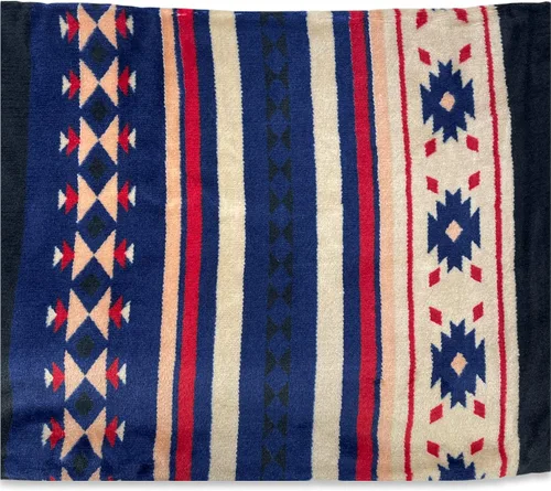 Vista 3 de Southwest Design - Manta con forro de sherpa de 50 x 60 pulgadas (azul_beige)