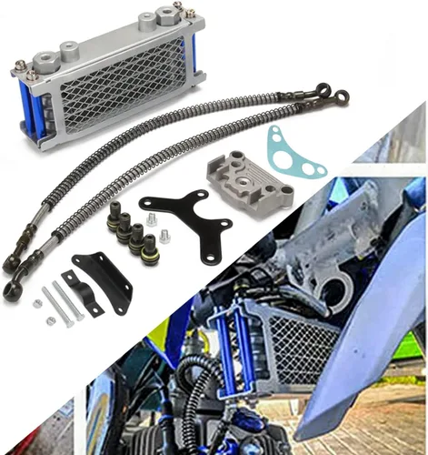 Vista 11 de Kit de enfriador de aceite de motocicleta Radiador de enfriamiento universal para CRF XR KLX 50 70 90 110 125 140cc SSR Taotao Coolster Kayo Dirt