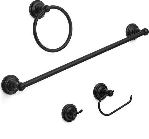 Vista 3 de Juego de accesorios de baño negros de 3 piezas Royal Series: MBA5500-3