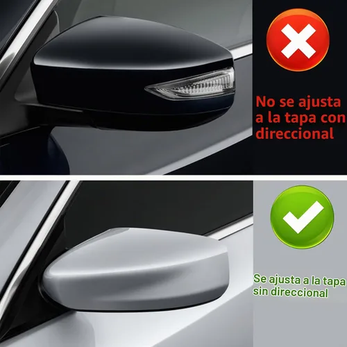Vista 5 de Funda de carcasa para espejo retrovisor lateral con patrón de fibra de carbono Compatible con Nissan Altima 2013-2018 sin luz de señal de giro