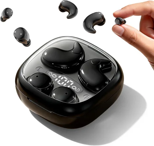 Vista 9 de Xmenha Auriculares invisibles inalámbricos con Bluetooth, para dormir de lado, pequeños y pequeños, pequeños y pequeños, de perfil bajo, discretos