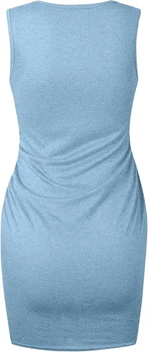 Vista 5 de Vestido ajustado de color liso vestido de cóctel con dobladillo cruzado vestido de maternidad vestido casual de noche vestido de primavera