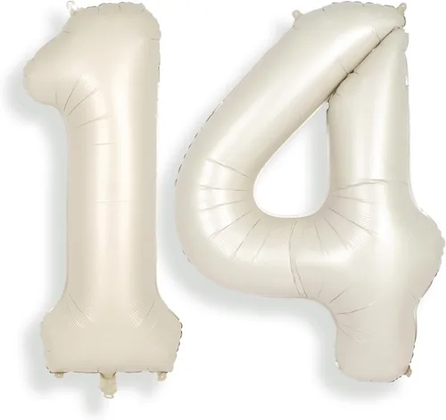 Vista 9 de SUWEN Globos de helio grandes de 102 cm (40 pulgadas) con letra S en color crema. Globos grandes de papel de aluminio con letra en helio, de A a Z.