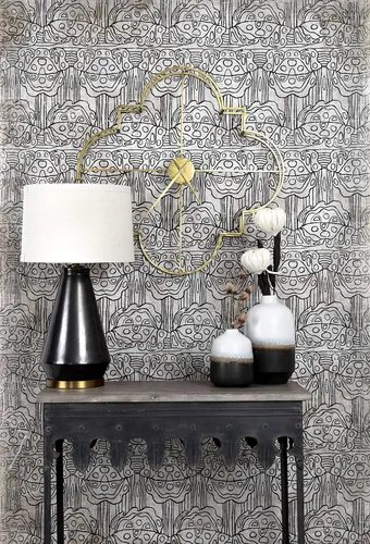 Vista 2 de Creative Co-Op Mesa de sofá de consola rústica de metal con parte superior de madera maciza, color negro Gris oscuro envejecido