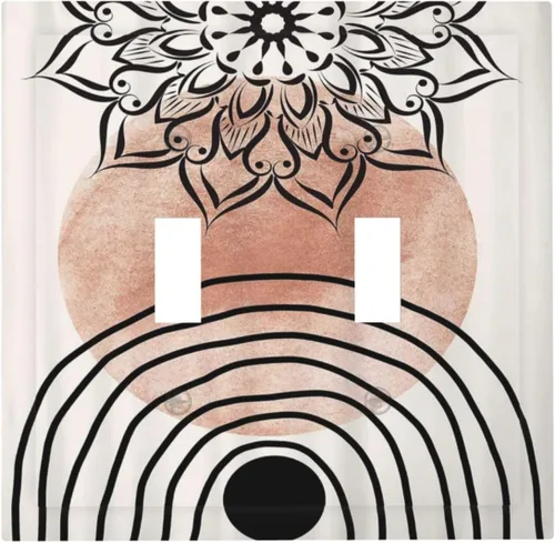 Vista 45 de Azulejos Negros Texturas Modernas Retro Marruecos 1 Gang Cubierta de Interruptor de Luz Sin Dispositivo Placa de Pared en Blanco Decorativa Placa