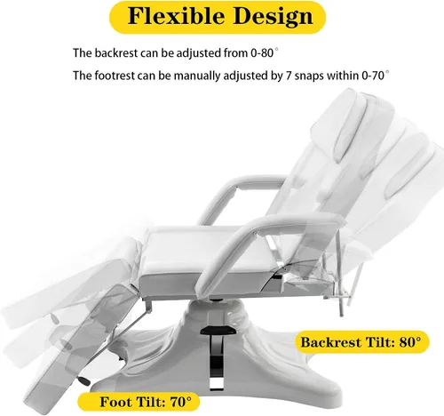 Vista 5 de Silla de tatuaje para cliente, Cama de masaje multiusos, spa hidráulico y facial de salón, 0 silla de tatuaje cama de masaje ajustable