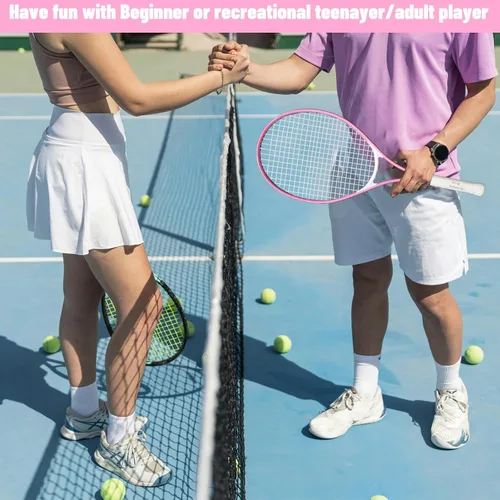 Vista 5 de Juego de raquetas de tenis para adultos, 2 jugadores para adultos, juego de raquetas de tenis recreativas para principiantes y profesionales con 4
