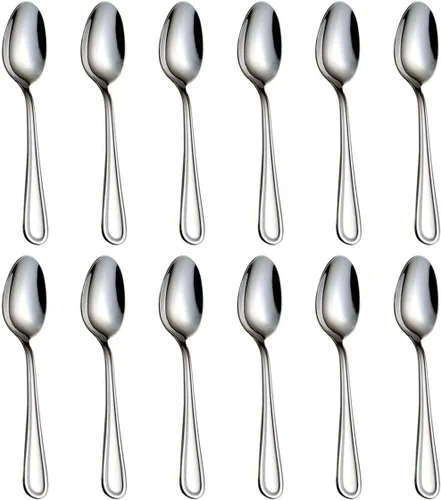 Vista 9 de Cucharitas de acero inoxidable 18/0 cucharas de té 6 piezas, 6.29 pulgadas para el hogar, cocina restaurante, Slilver