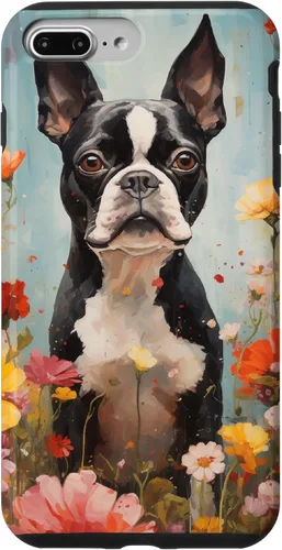Vista 12 de Boston Terrier in Flower Garden Dog Art Lovers Design Case for iPhone 17