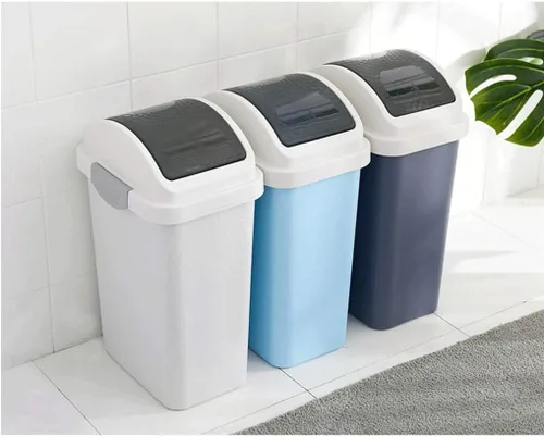 Vista 6 de Garbage Cans Swing Cover Household Garbage Bin,4.7/2.1 Gallon Capacity,for Kitchen,Office,Courtyard,Can Slit(Size : S Blue) Basket
