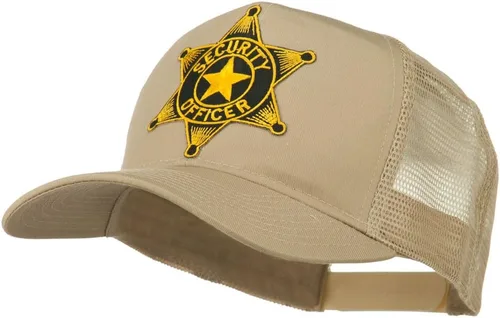 Vista 2 de e4Hats.com Gorra trasera de malla con parches de estrella para oficial de seguridad