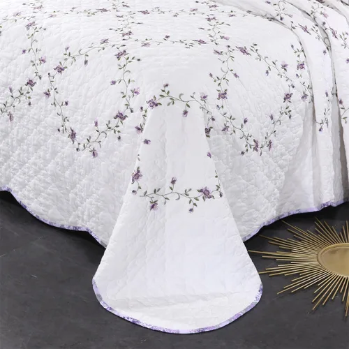 Vista 19 de Mixinni - Juego de colcha reversible de 2 piezas, tamaño individual, color beige, con patrón bordado elegante, juego de edredón y funda de almohada