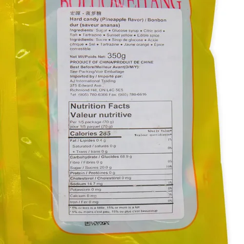 Vista 3 de Classic Series Dakeyi Pineapple Hard Candy Hong Yuan 12.35 oz Bolsa