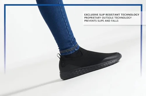 Vista 4 de Shoes for Crews Everlight - Zapatos antideslizantes para mujer, Negro