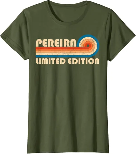 Vista 54 de PEREIRA - Camiseta vintage con apellido retro de los años 80 y 90, Negro